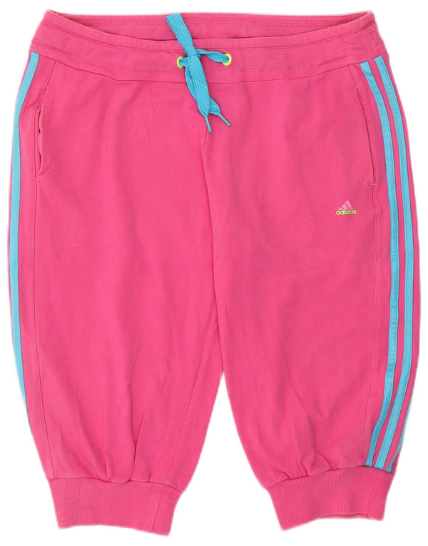 ADIDAS Bermuda sportsshorts til kvinder UK 16 Large Pink Bomuld