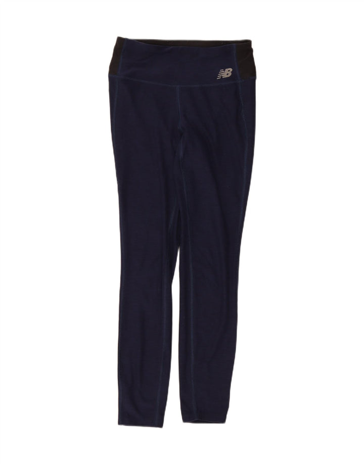 NEW BALANCE Womens Leggings UK 10 Small  Navy Blue Polyester Vintage New Balance and Second-Hand New Balance from Messina Hembry 