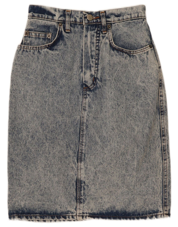 Vintage denimnederdel til kvinder W27 lille blå bomuld