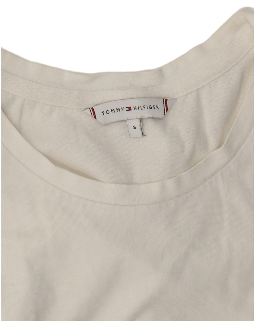 Tommy Hilfiger Dame T-Shirt Top UK 8 Small White