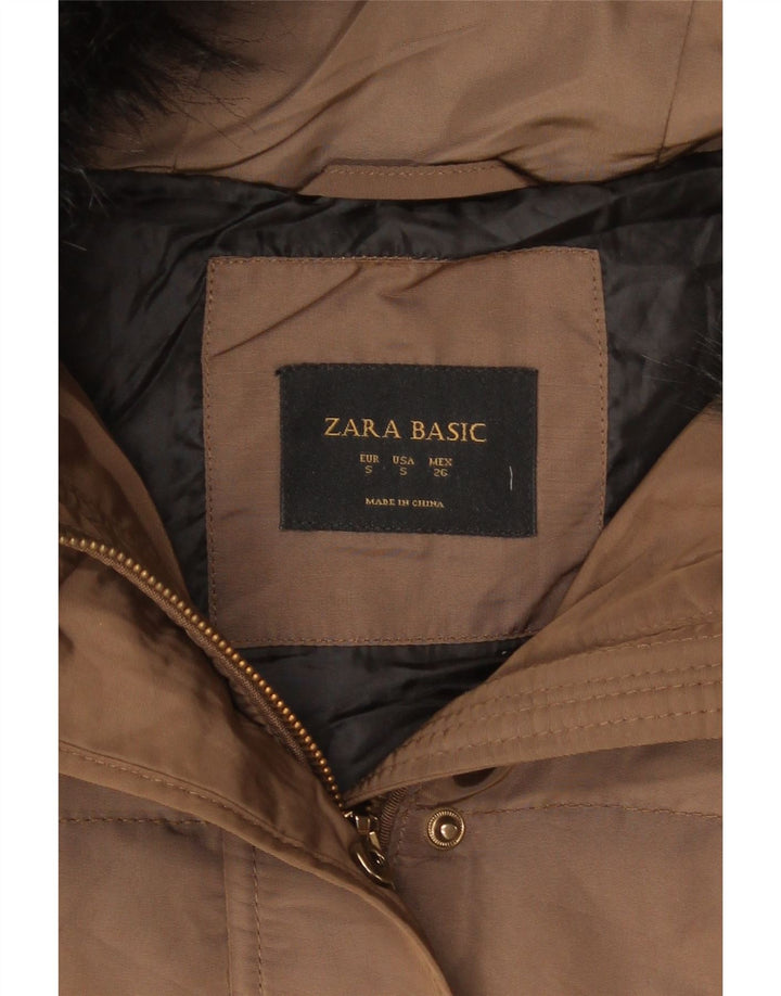 Zara Dame Hættejakke UK 10 Lille Brun