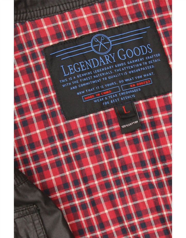 Vintage Herre Utility Jacket UK 40 Large Black Cotton