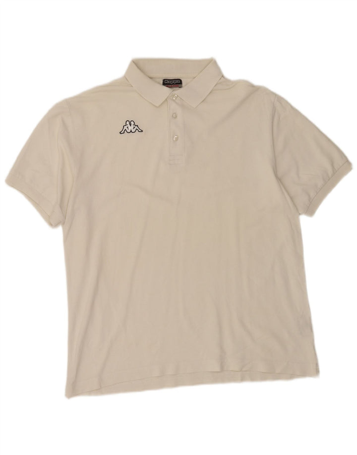 Kappa herre poloshirt XL hvid bomuld