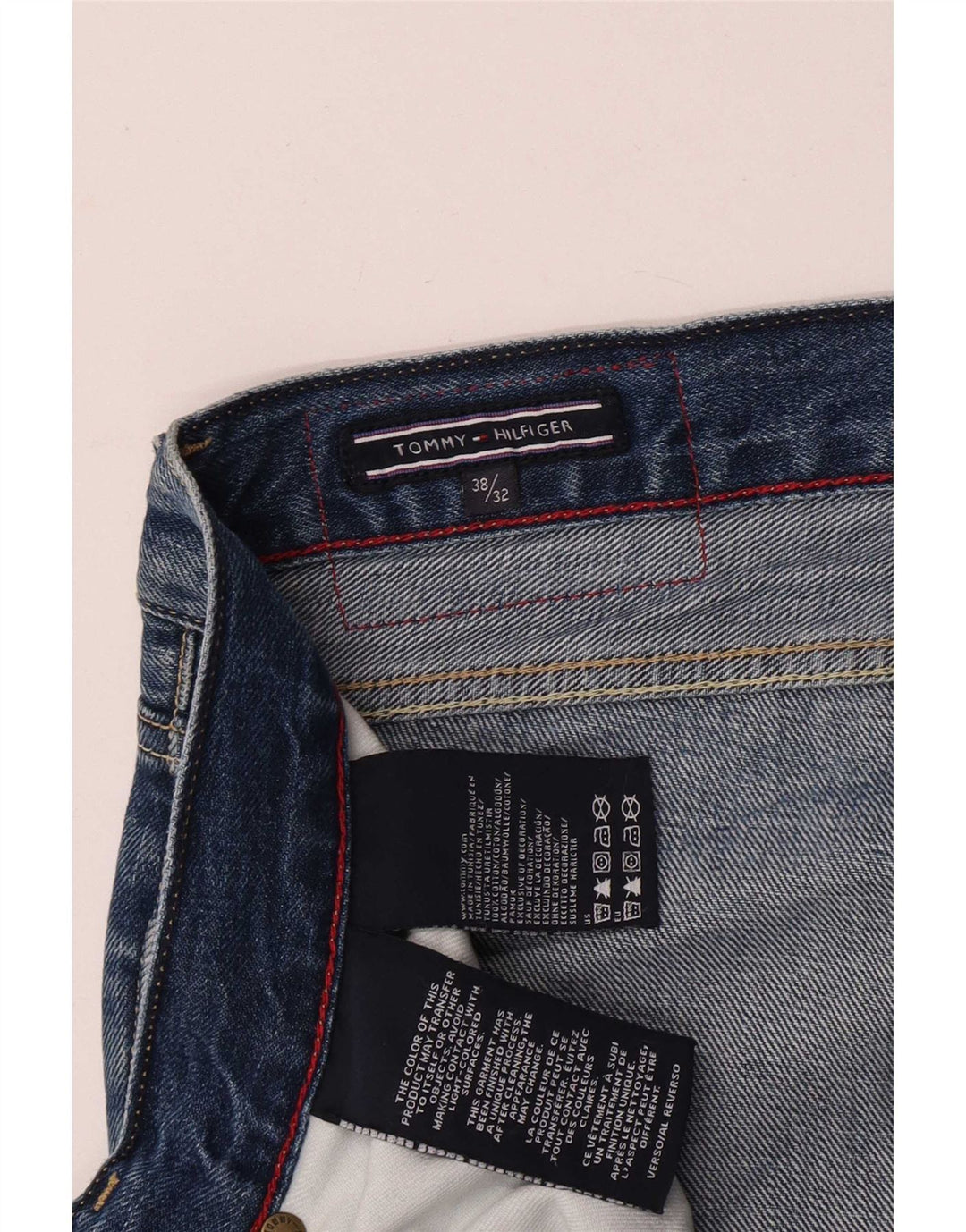 Tommy Hilfiger Herre Straight Jeans W38 L32 Blå Bomuld