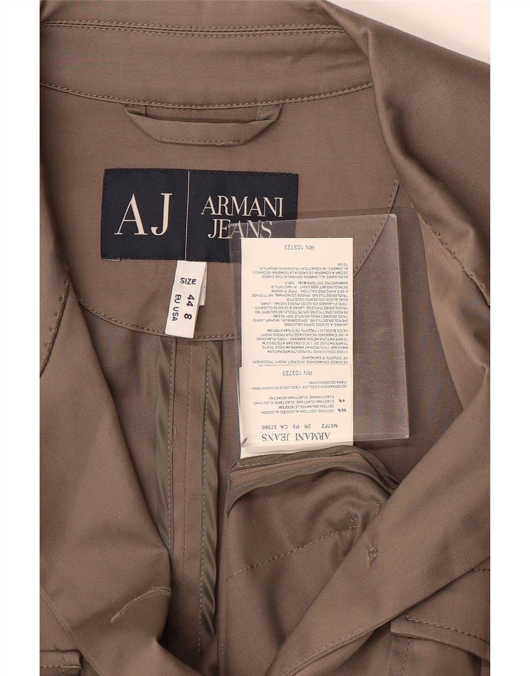 Armani Jeans Dame 3-knaps blazerjakke EU 44 XL Brun Bomuld