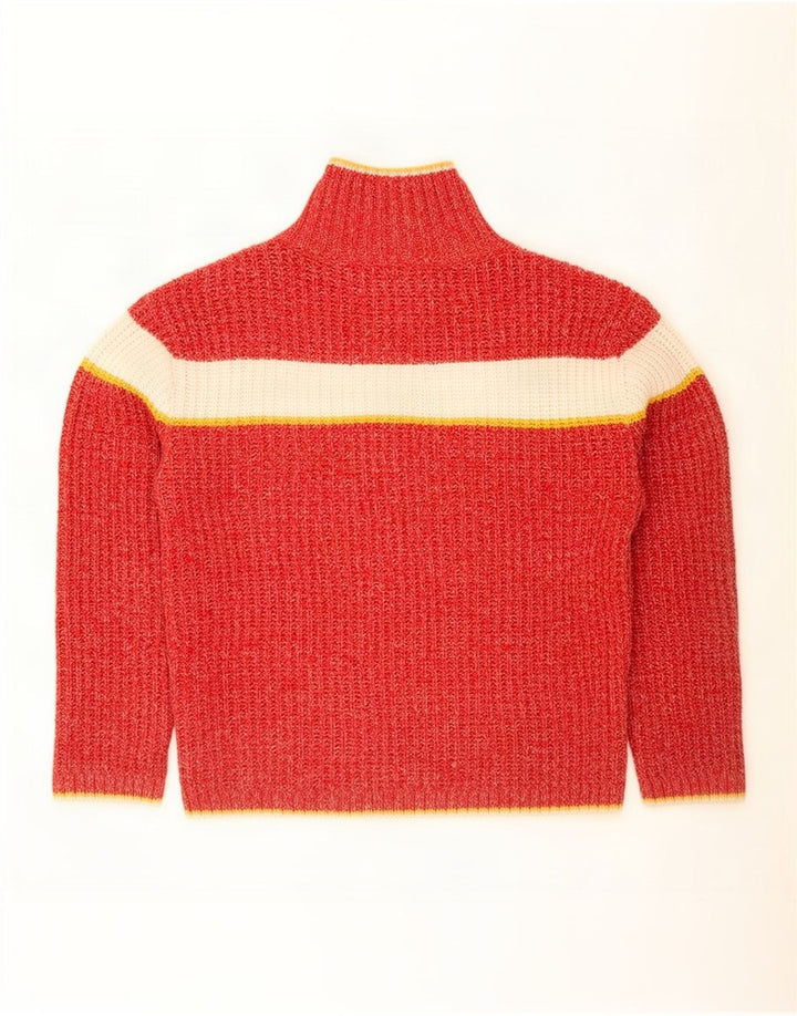 Pit Stop Herre Cardigan Sweater Medium Rød Colourblock Uld