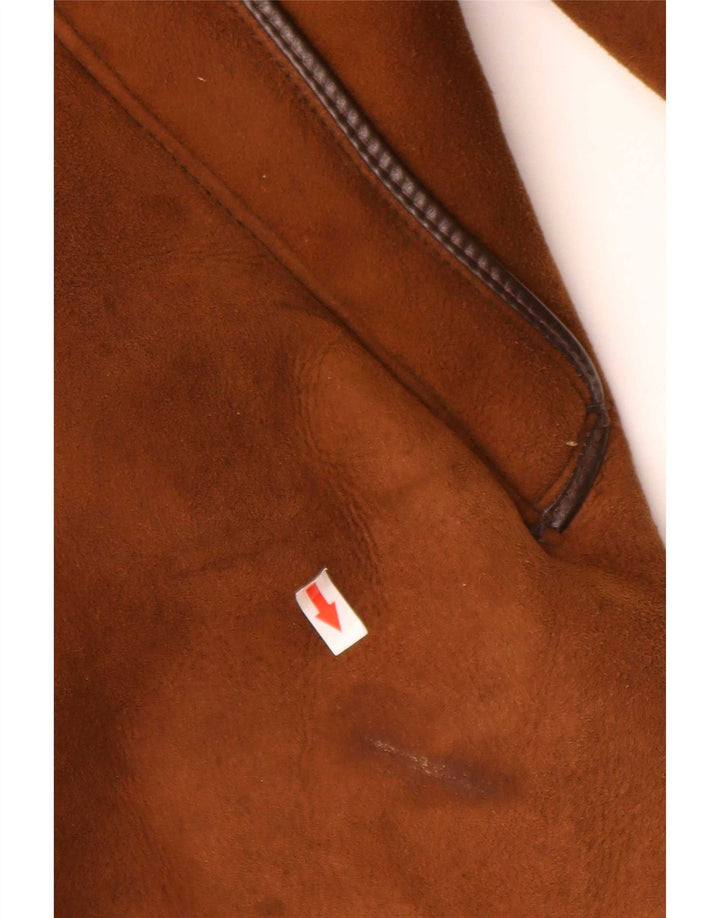 Morlands Womens Oversized Shearling Coat UK 16 Stort brunt fåreskind