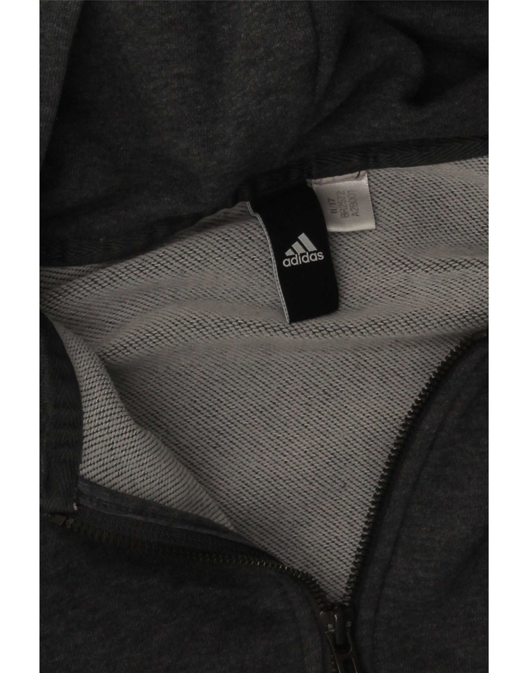 Adidas Herre grafisk hættetrøje med lynlås, lille grå