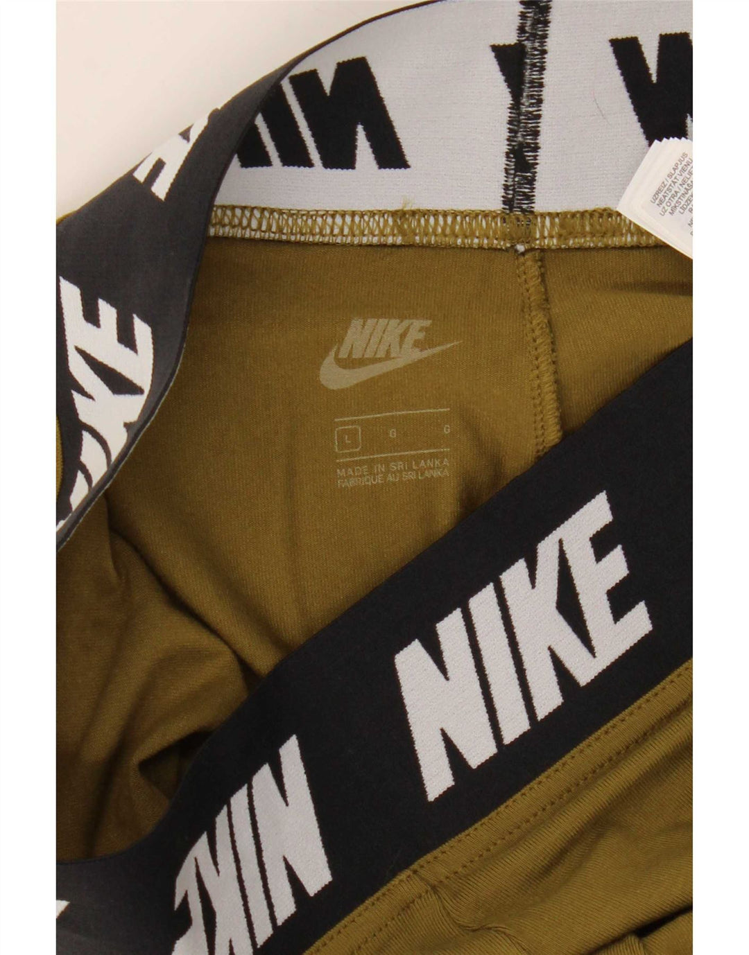 Nike Dame Grafiske Leggings UK 14 Stor Khaki Bomuld