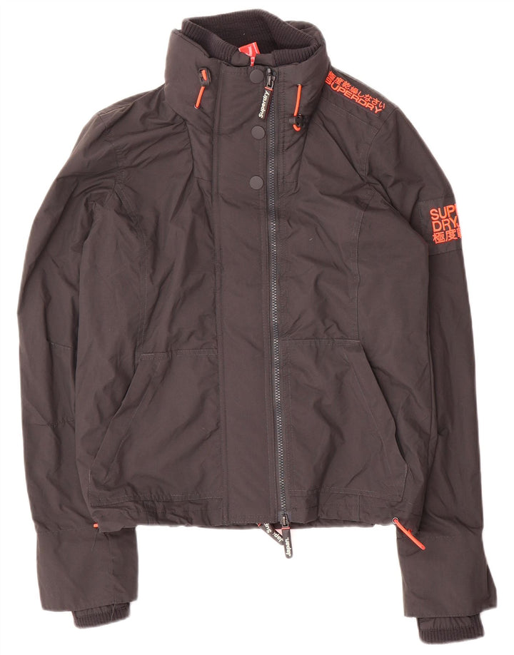 Superdry oversized bomberjakke til kvinder UK 6 XS grå nylon