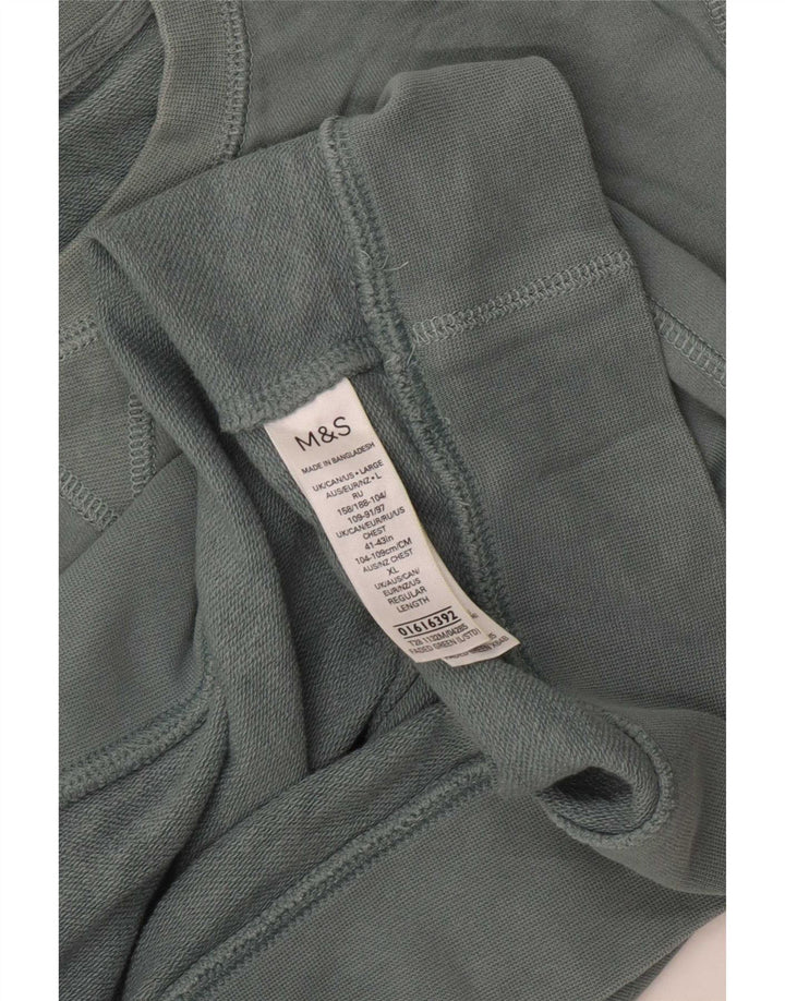 Marks & Spencer Herre Sweatshirt Jumper Stor Grøn Bomuld