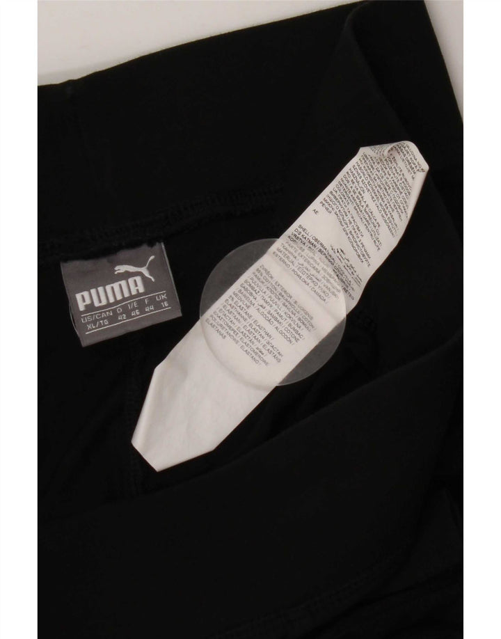 Puma Grafiske Leggings til kvinder UK 16 Stor sort bomuld