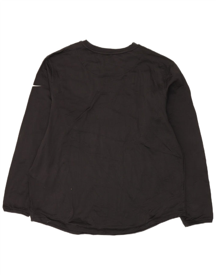 Nike Dame Grafisk Top Langærmet UK 20 2XL Sort Polyester