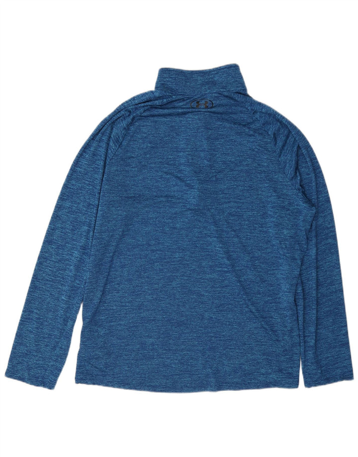 Under Armour Herre Zip Neck Pullover Træningsdragt Top Large Blue Flecked