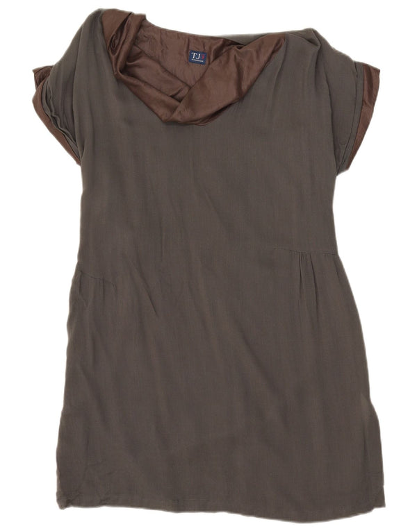 Trussardi Womens Shift Dress IT 44 Medium Grey Viscose