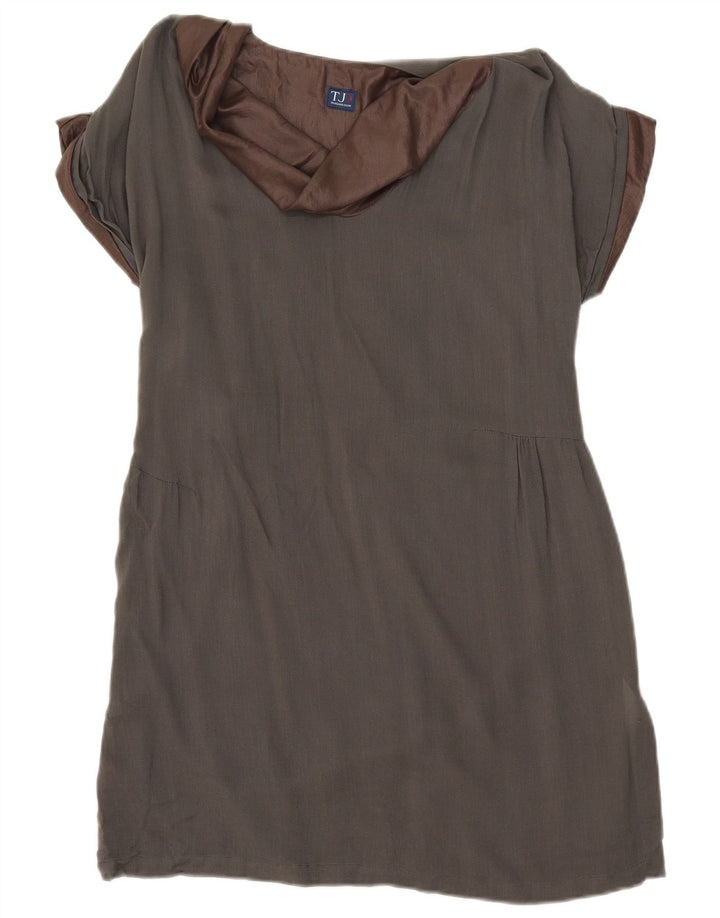 Trussardi Womens Shift Dress IT 44 Medium Grey Viscose