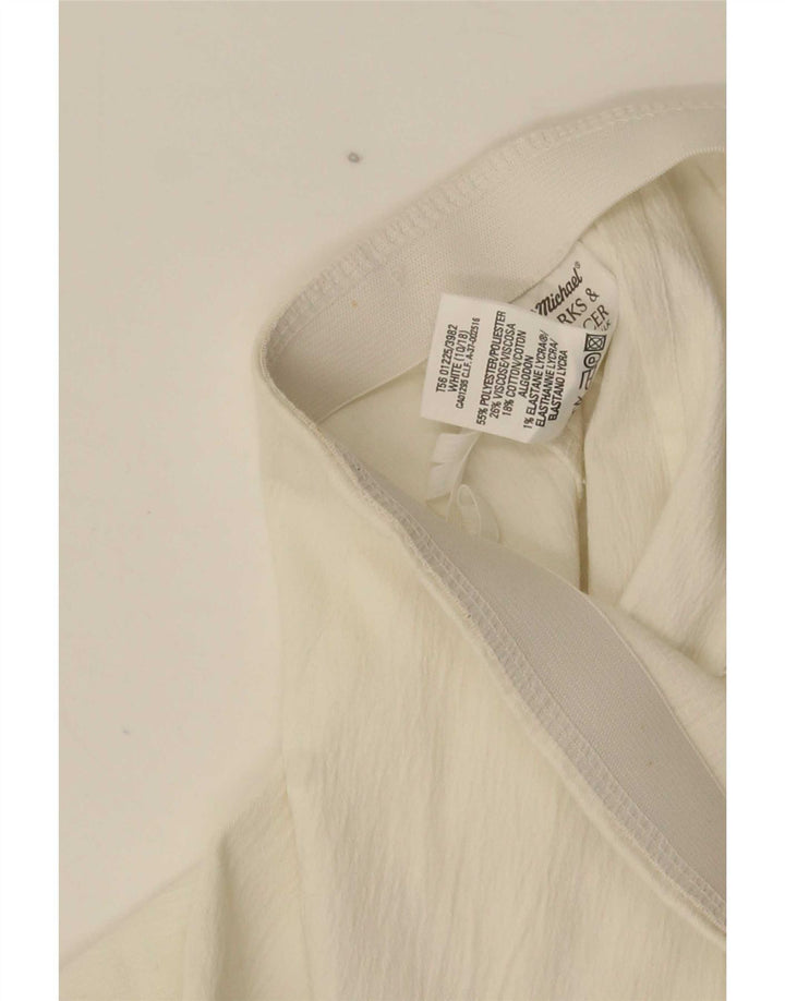 Marks & Spencer Dame Mini Pencil Skirt UK 10 Small W25 White Polyester
