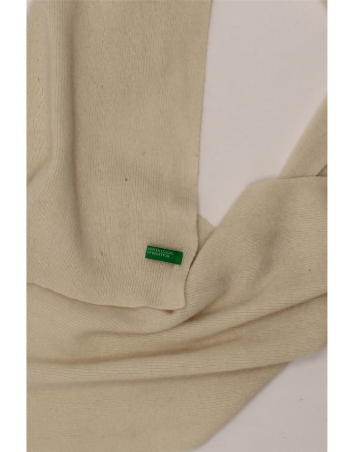 BENETTON Womens Rectangle Scarf One Size Beige Winter Vintage Benetton and Second-Hand Benetton from Messina Hembry 