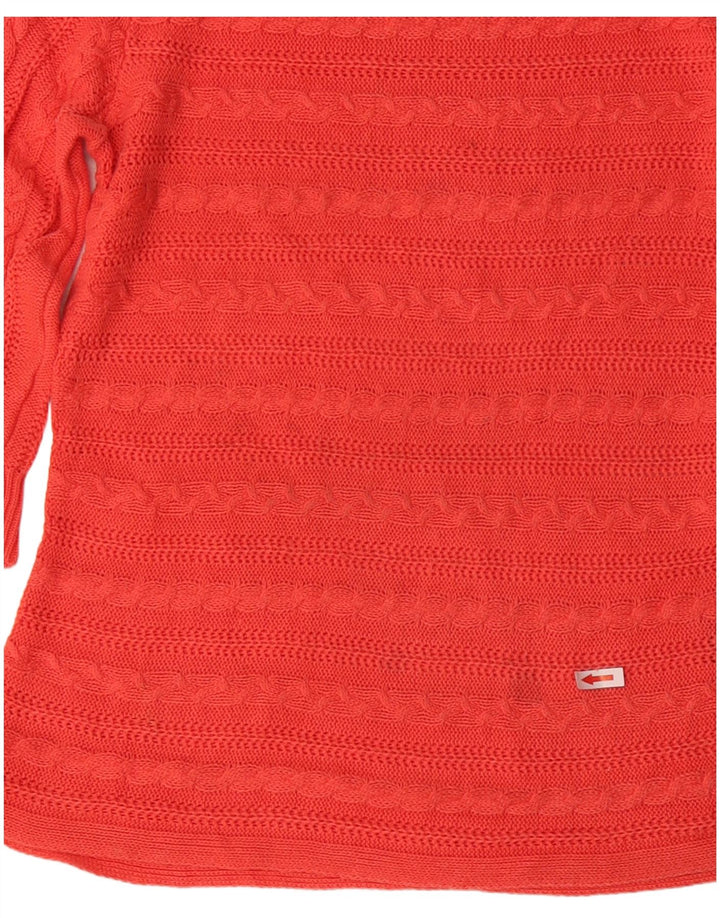 CHAPS Dame Classics Boat Neck Jumper Sweater UK 12 Medium Orange