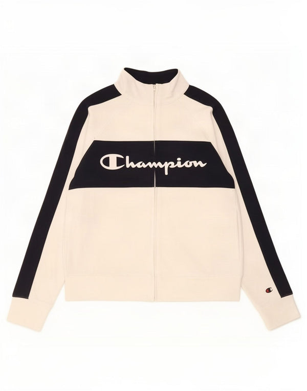 Champion Womens Grafisk træningsdragt Topjakke UK 12 Medium White Colourblock