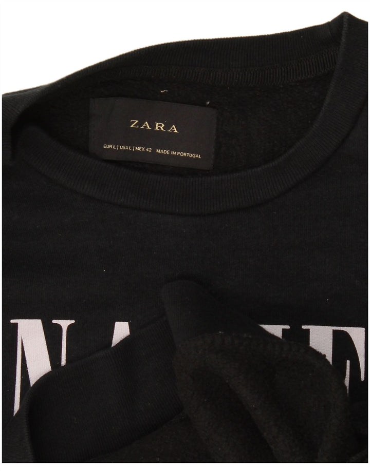 Zara Graphic Sweatshirt Jumper Large Sort