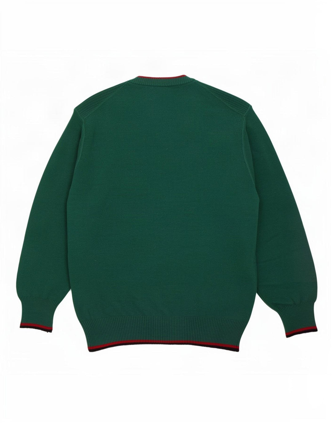 Vintage Herre grafisk rund hals sweater stor grøn