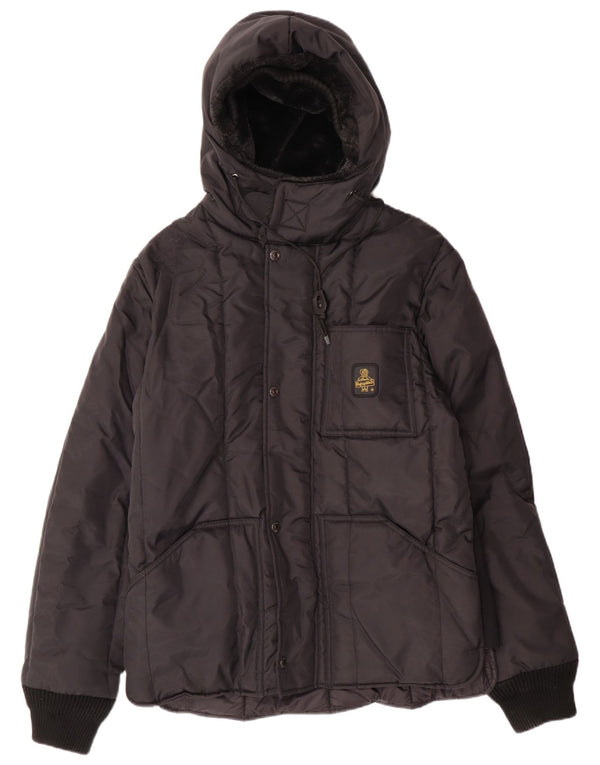 Refrigiwear Herre hættepolstret jakke UK 52 Large Black Polyamid Winter
