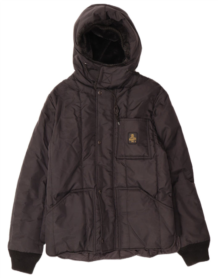 Refrigiwear Herre hættepolstret jakke UK 52 Large Black Polyamid Winter