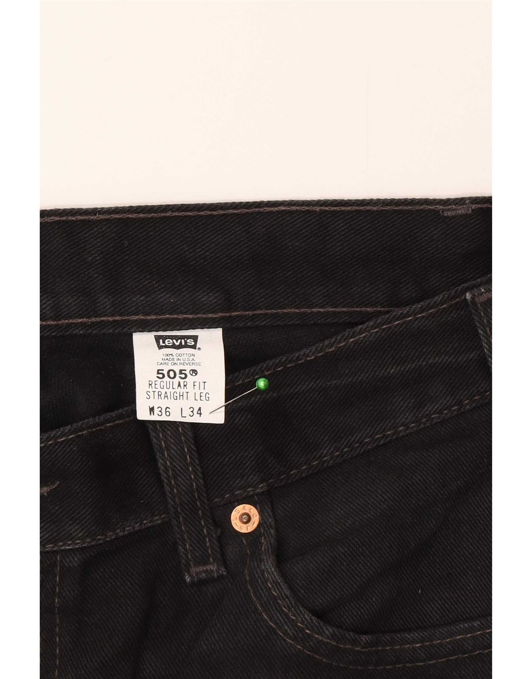 Levi's Herre 505 Regular Fit Straight Jeans W36 L34 Grå Bomuld