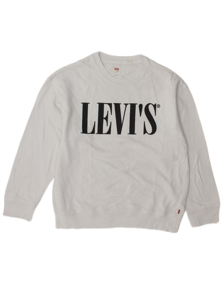 Levi's afslappet grafisk sweatshirt til mænd, lille hvid bomuld
