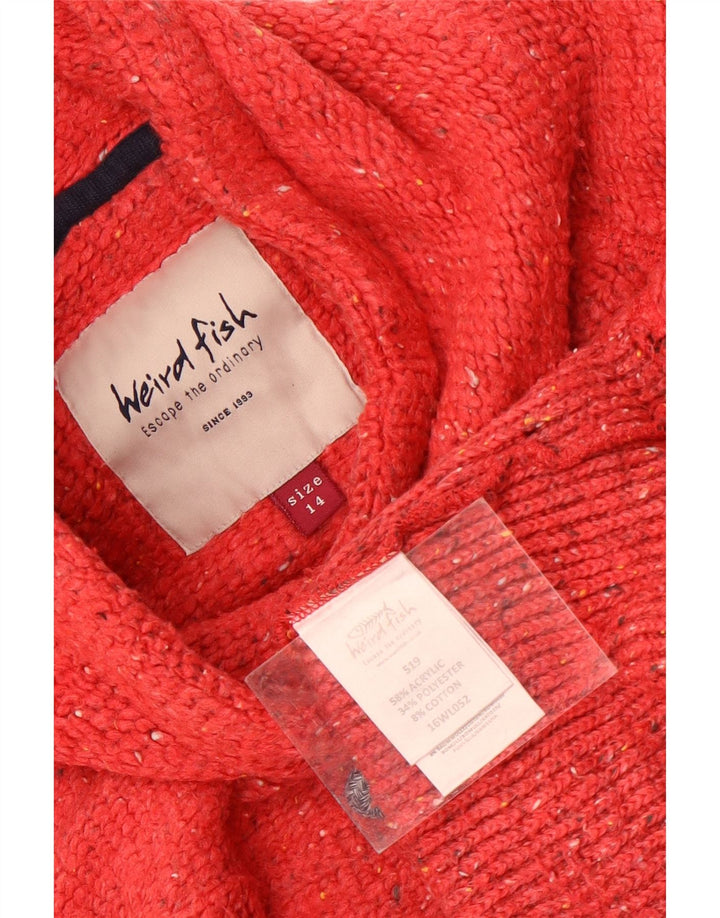Weird Fish Dame Oversized Jumper Sweater UK 14 Large Red Flecked Acryl