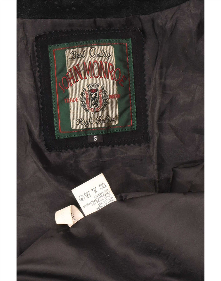John Monroe Herre Loose Fit Suede Bomber Jacket UK 36 Small Navy Blue