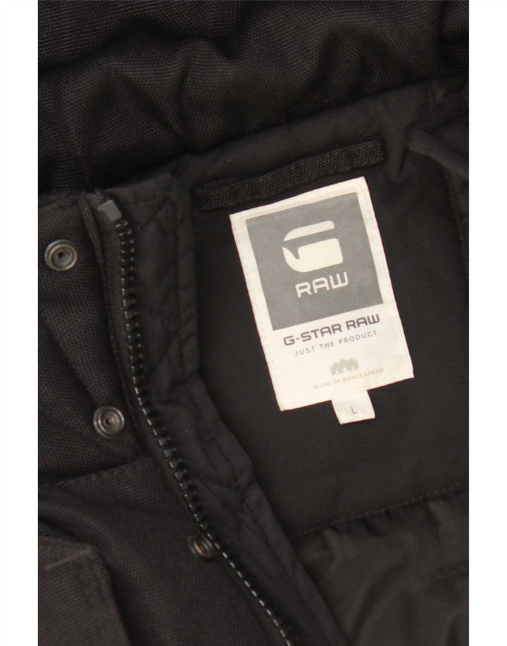 G-Star Herre hættepolstret jakke UK 40 Stor sort polyester