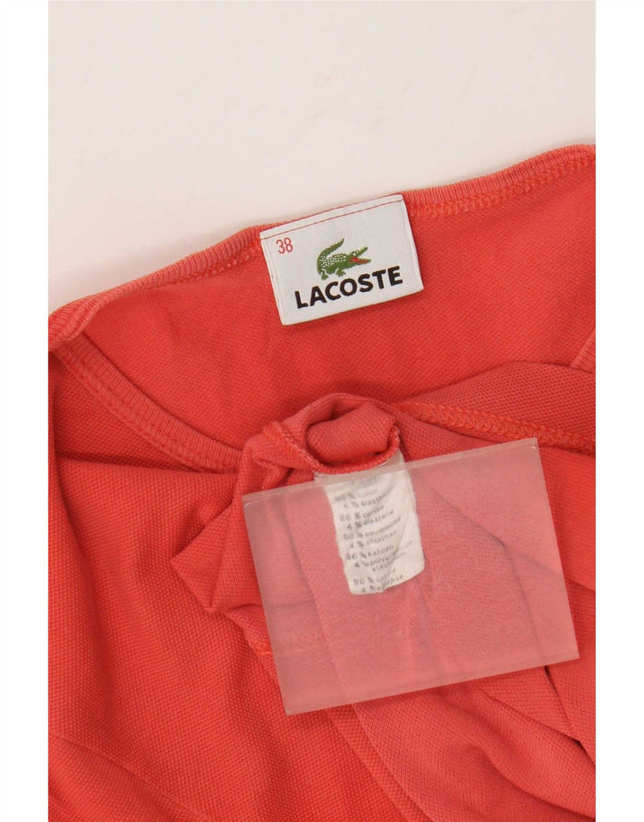 Lacoste Dame T-Shirt Top Størrelse 38 Medium Orange Bomuld