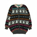 Vintage kvinders abstrakt mønster cardigan sweater UK 10 Small Multicolored