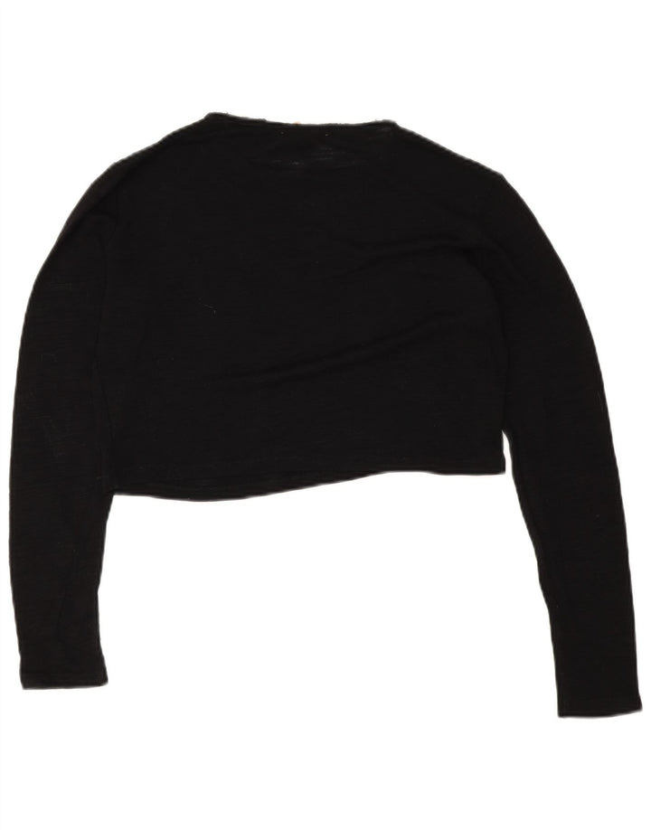 Zara Dame Trafaluc Crop Oversized Top Langærmet UK 10 Lille Sort