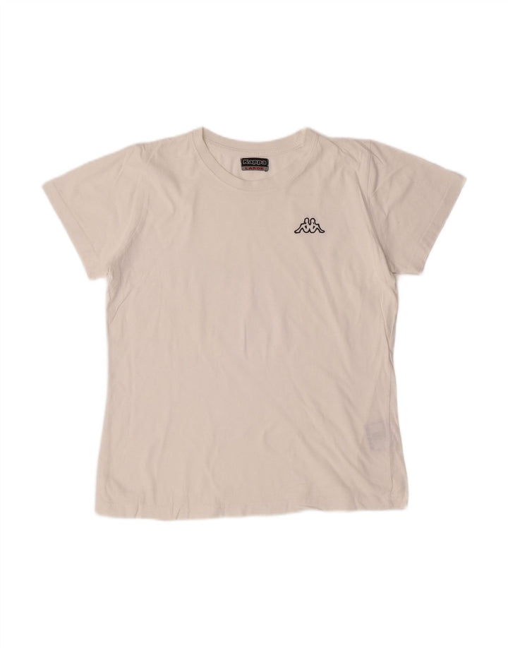 KAPPA Boys T-Shirt Top 9-10 Years Large White Cotton