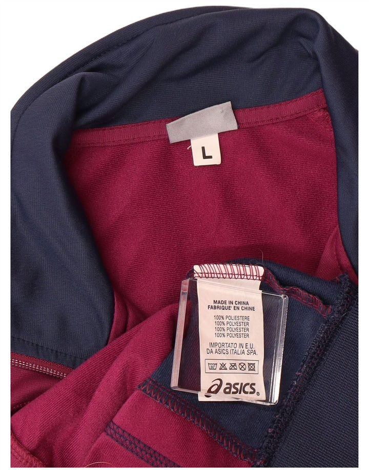 ASICS træningsdragt topjakke til kvinder UK 14 Large Purple Colourblock Polyester