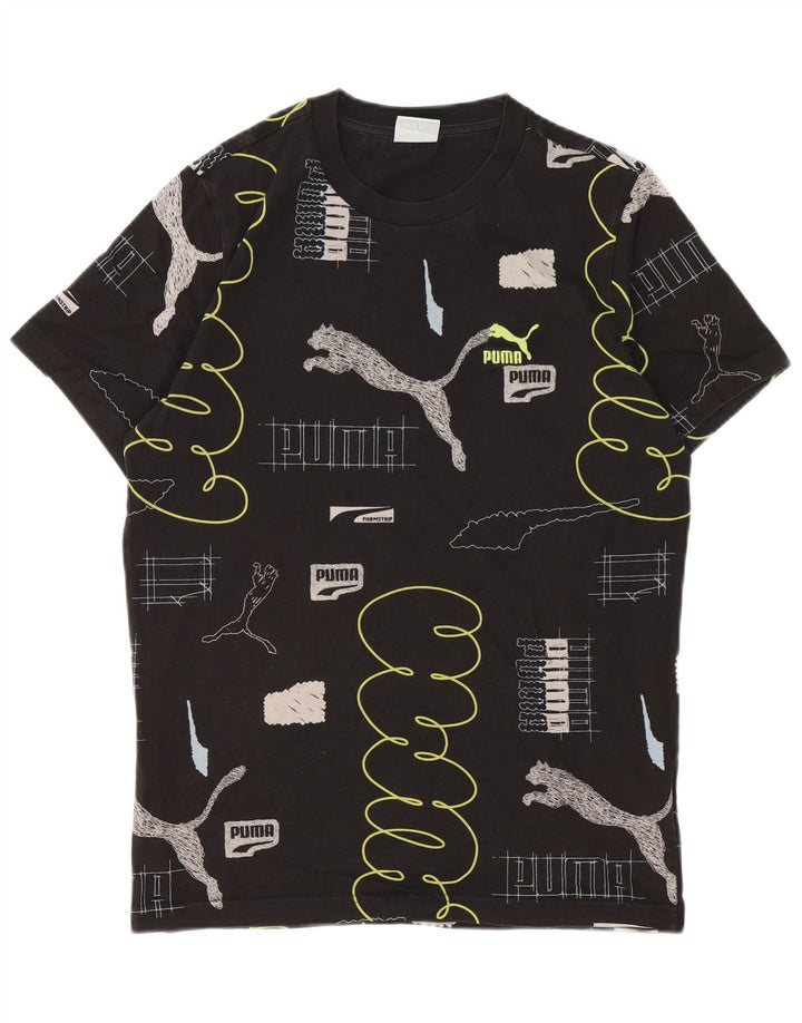Puma Herre grafisk T-shirt top lille sort bomuld