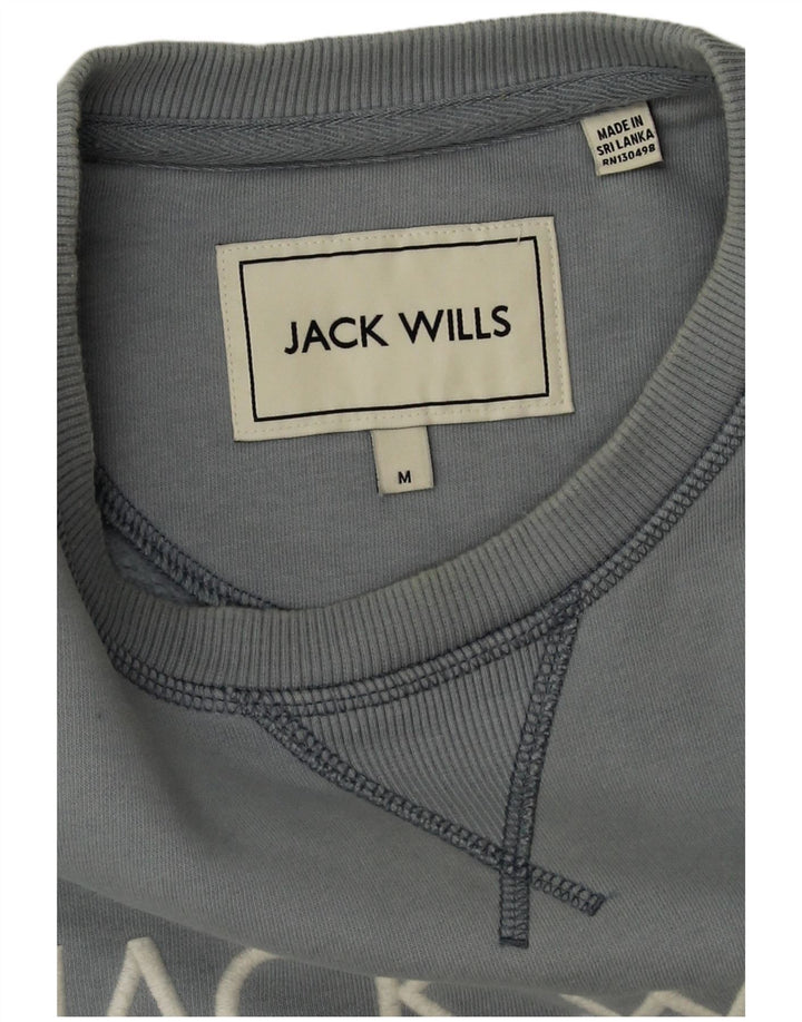 Jack Wills Herre Grafisk Sweatshirt Jumper Medium Blå Bomuld