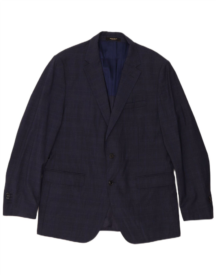 MASSIMO DUTTI Herre 2-knaps blazerjakke EU 56 XL Marineblå Hundstød