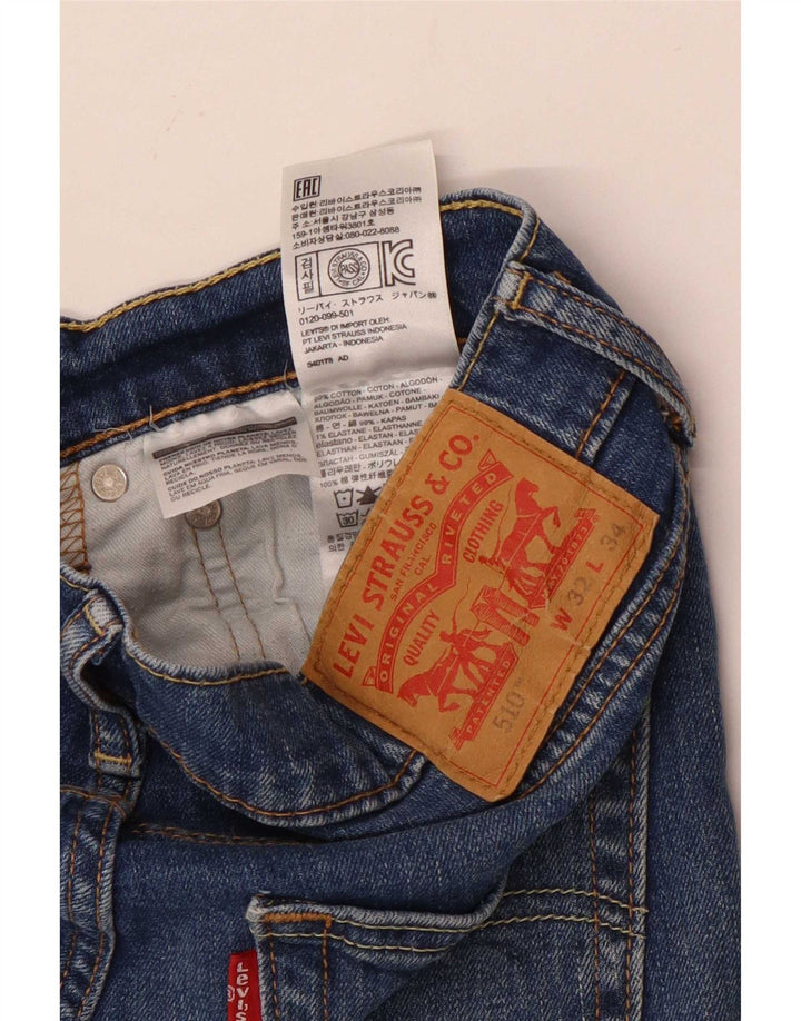 Levi's Herre 510 denimshorts W32 mellemblå bomuld