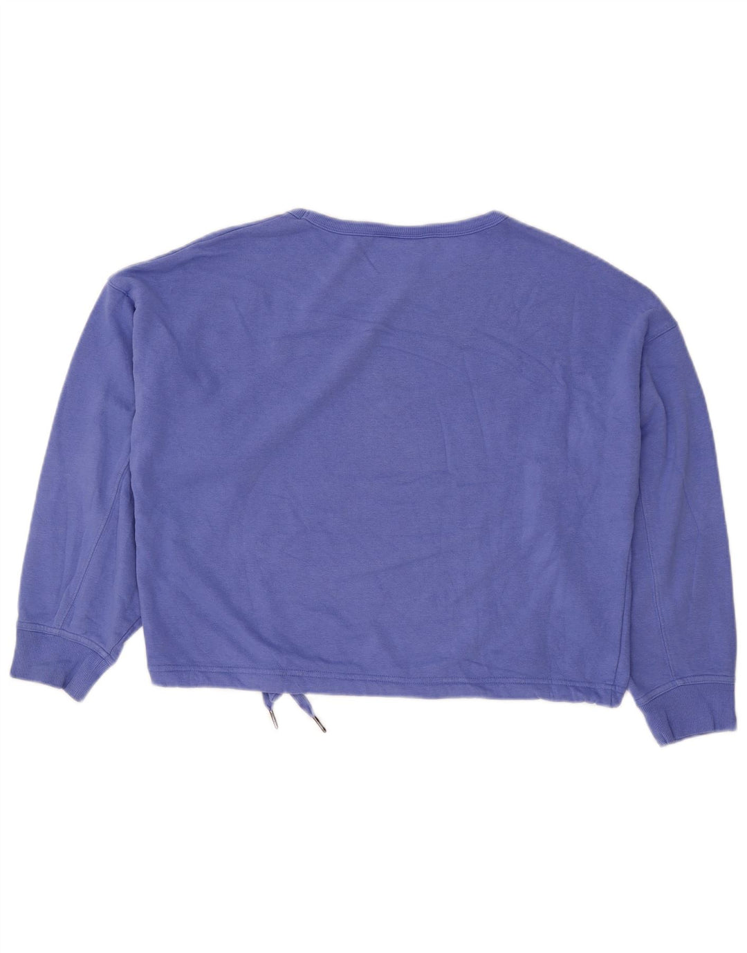 CHAMPION Womens Crop Oversized Sweatshirt Jumper UK 14 Medium Blue