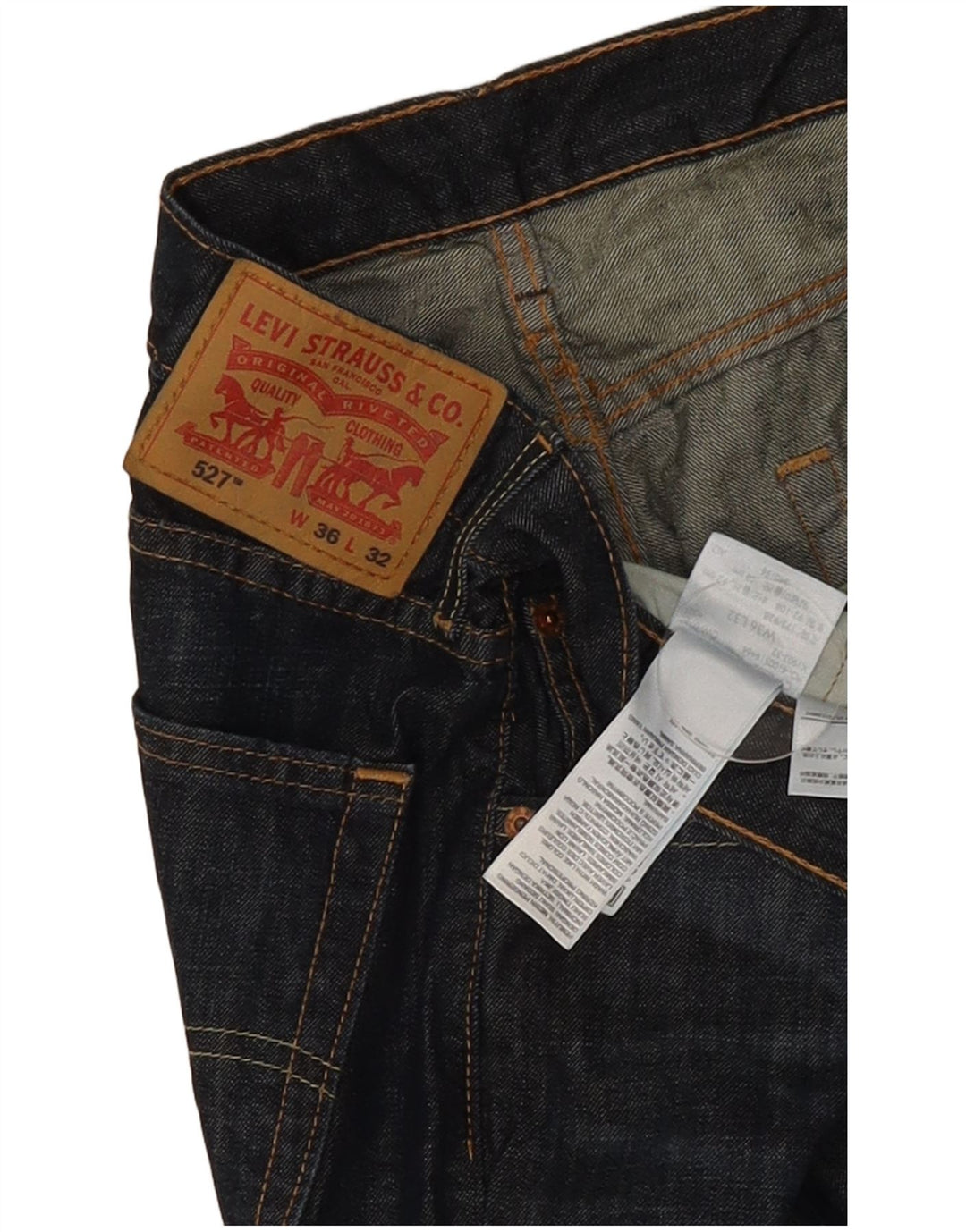 Levi's Herre 527 Bootcut Jeans W36 L32 Marineblå Bomuld