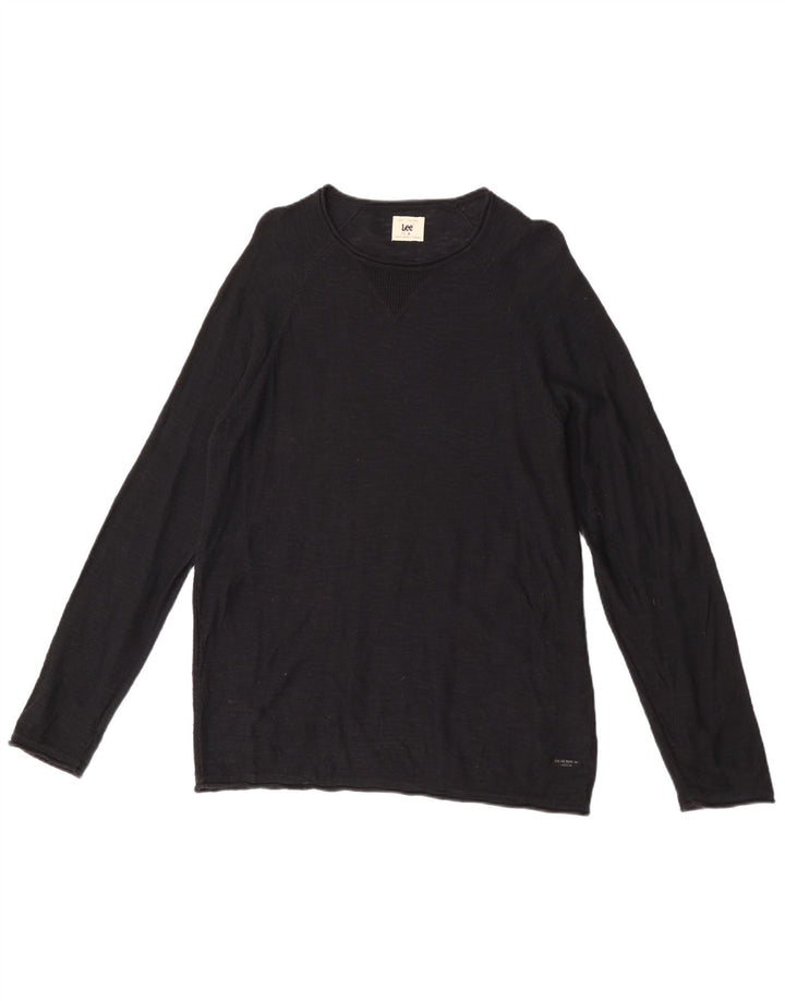 Lee Herre rund hals sweater lille sort bomuld