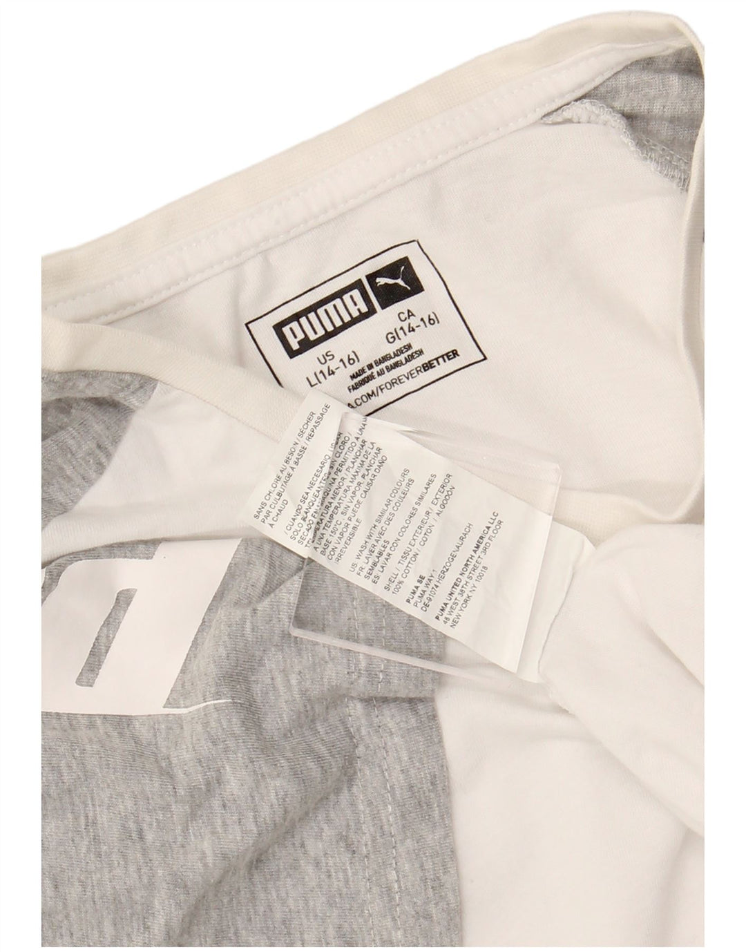 PUMA drenge grafisk t-shirt top 12-13 år stor hvid colourblock bomuld