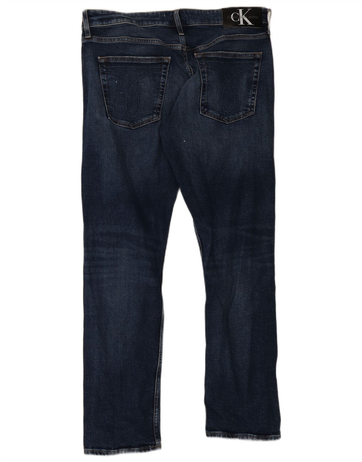 Calvin Klein Herre Slim Jeans W34 L32 Blå Bomuld