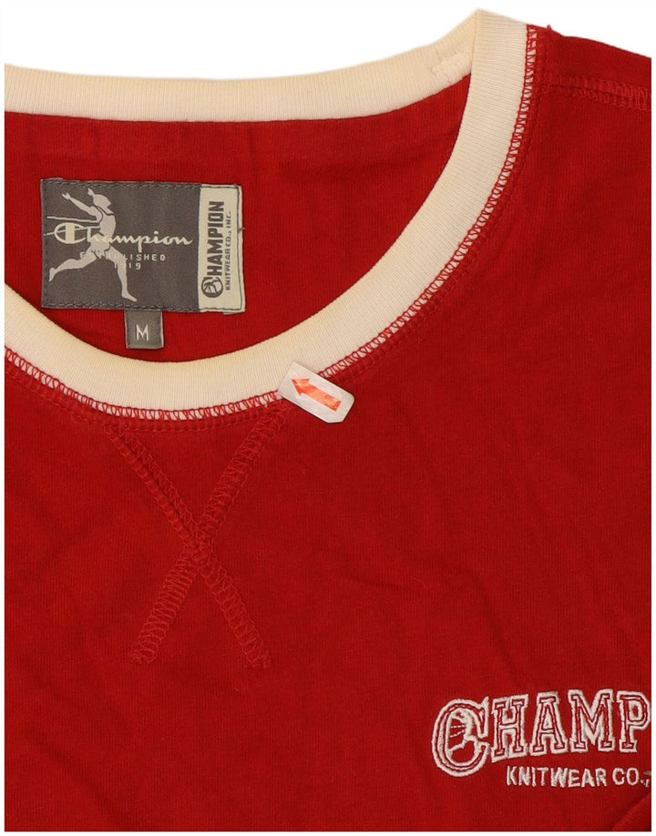 Champion Herre T-Shirt Top Medium Rød Bomuld