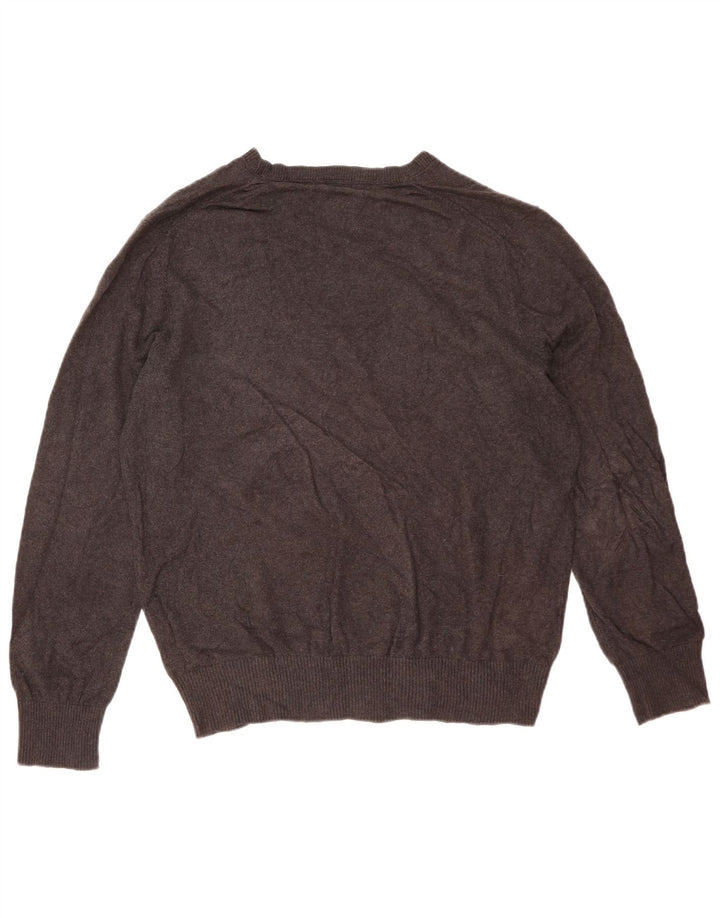 Eddie Bauer Herre V-hals sweater Medium Grey Flecked Bomuld