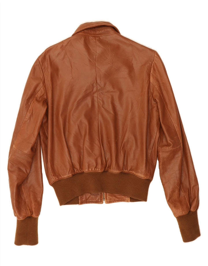 OLIVIERI LES MAREES Womens Leather Jacket IT 44 Medium Brown Leather Vintage Olivieri Les Marees and Second-Hand Olivieri Les Marees from Messina Hembry 